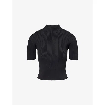 Cfcl Fcl Womens Black High-neck Short-sleeve Knitted Top