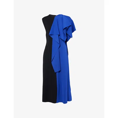 Cfcl Fcl Womens Black Multi Ac Milan Crease Sleeveless Knitted Midi Dress