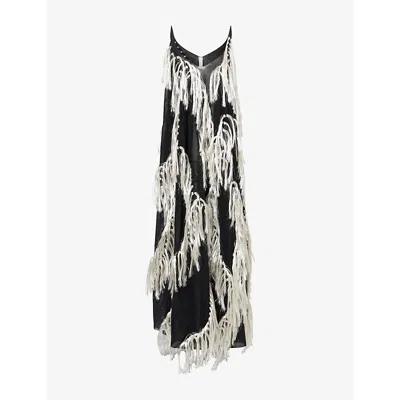 Cfcl Fcl Womens Black Multi Fluffy Cami Knitted Maxi Dress