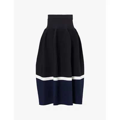 Cfcl Fcl Womens Black Multi Pottery Gathered Knitted Midi Skirt