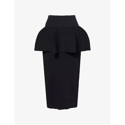 Cfcl Fcl Womens Black Pottery Layered Knitted Woven Midi Skirt
