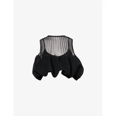 Cfcl Fcl Womens Black Pottery Sculptural Knitted-mesh Top