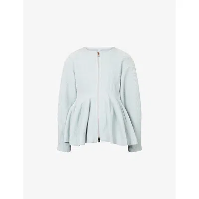 Cfcl Womens  Hypha Peplum Zip Knitted Blouson Jacket In Blue