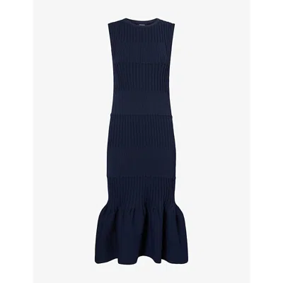 Cfcl Fcl Womens Fluted Mermaid Knitted Midi Dress Navy