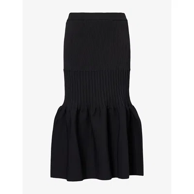 Cfcl Fcl Womens Fluted Mermaid Knitted Midi Skirt Black