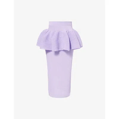 Cfcl Fcl Womens Lavender Frost Pot Layered Knitted Midi Skirt In Purple