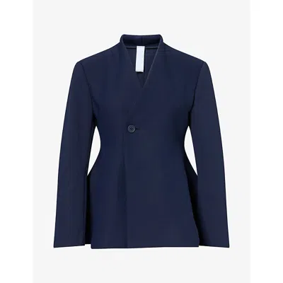 Cfcl Fcl Womens Milan Collarless Flared Knitted Jacket Navy