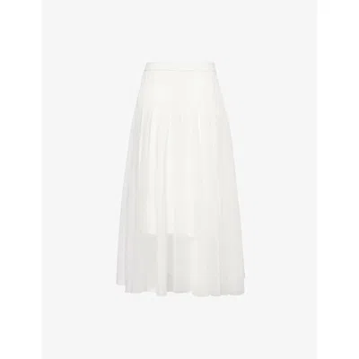 Cfcl Fcl Womens White Cascades Lucent Mesh Midi Skirt