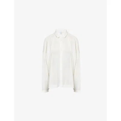 Cfcl Fcl Womens White Lucent Ribbed Cotton-blend Shirt