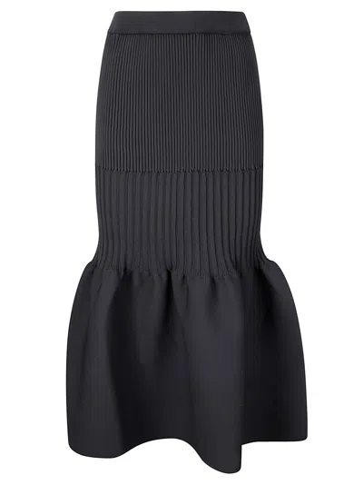 Cfcl Fluted Mermaid Skirt In Black