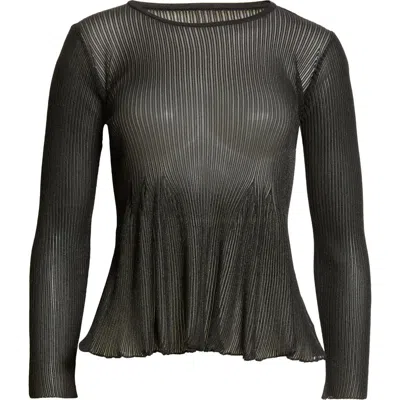 Cfcl Hypha Lucent Flare Hem Knit Top In Black