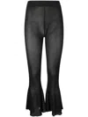 Cfcl Hypha Lucent Glittered Flared Pants In Black