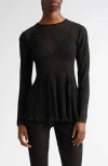 Cfcl Hypha Lucent Glitter Pintuck Flare Top In Black-multi