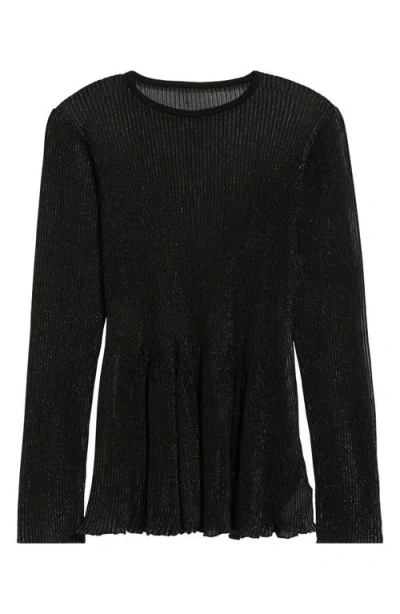 Cfcl Hypha Lucent Glitter Pintuck Flare Top In Black-multi