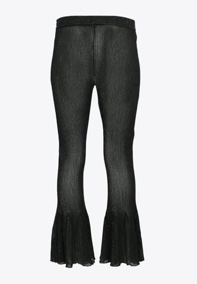 Cfcl Hypha Lucent Glittered Flared Pants In Black