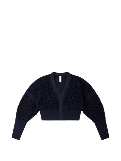 Cfcl Lattice Button Textured Cardigan In Blue