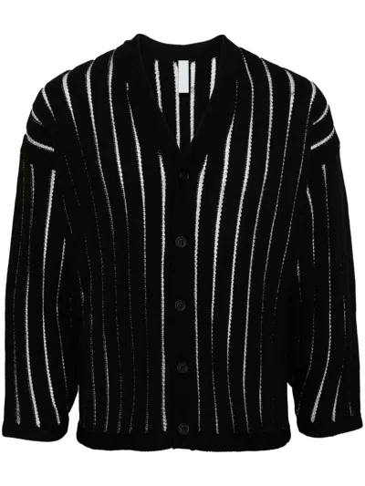 Cfcl Louver Rib-knit Cardigan In Black
