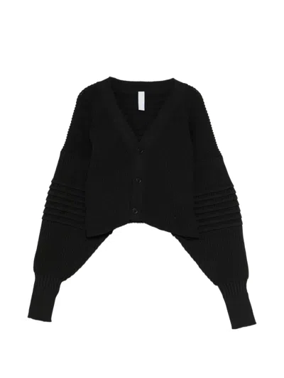 Cfcl Low-gauge Cropped Cardigan In Black