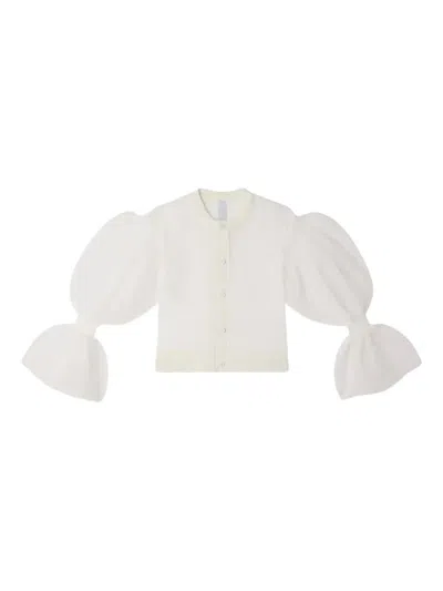 Cfcl Marie Puff-sleeve Cardigan In White