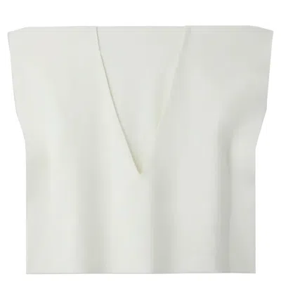 Cfcl Milan Crease V-neck Sleeveless Top In White