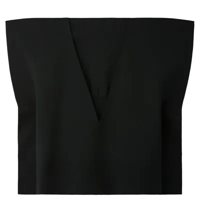 Cfcl Milan Crease V-neck Sleeveless Top In Black