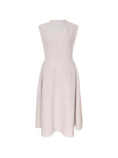 Cfcl Milan Ribbed-knit Flared Midi Dress In Neutral