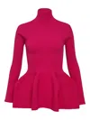 Cfcl Mock-neck Peplum Jumper In Pink