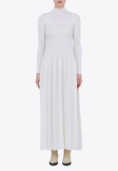 Cfcl Mock-neck Silk Midi Dress In White