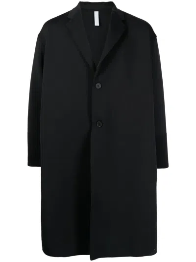Cfcl Pintuck Notched-collar Single-breasted Coat In Black