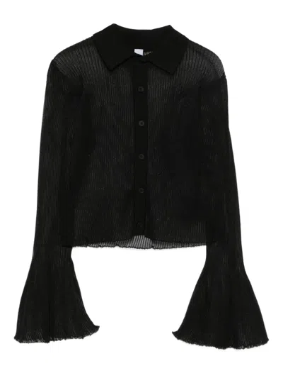 Cfcl Pleated Bell-sleeve Top In Black