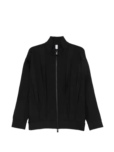Cfcl Pleated Zip-up Cardigan In Black
