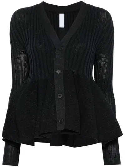 Cfcl Pottery Ribbed-knit Cardigan In Black