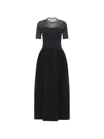 Cfcl Pottery Lucent Ribbed-knit Midi Dress In Black