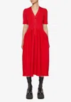 Cfcl Pottery Midi Cardigan Dress In Red