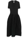 Cfcl Womens Black Pottery V-neck Ribbed Recycled-polyester Midi Dress In Black