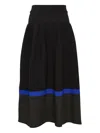 Cfcl Fcl Womens Black Multi Pottery Striped Knitted Midi Skirt In Black