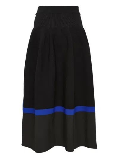 Cfcl Fcl Womens Black Multi Pottery Striped Knitted Midi Skirt