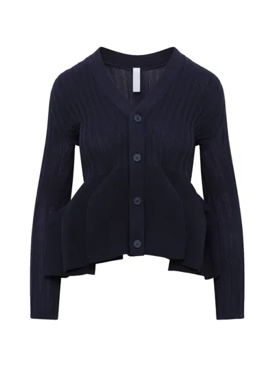 Cfcl Pottery Ribbed-knit Cardigan In Blue
