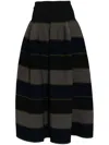 Cfcl Womens Blackpottery Striped Recycled-polyester Knit Midi Skirt 0 In Grey