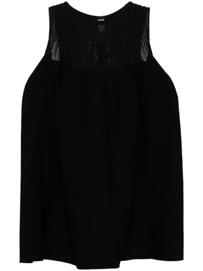 Cfcl Pottery Sleeveless Bust-flared Top In Black