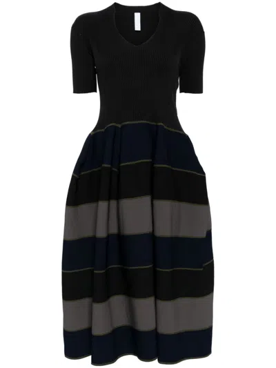 Cfcl Pottery Stand-up Collar Dress In Blue