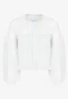 Cfcl Puff-sleeved Glitter Cropped Cardigan