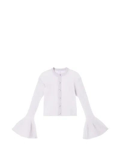 Cfcl Ribbed Bell-sleeve Cardigan In Pink