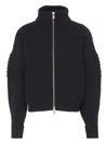 Cfcl Ribbed-detail Zip-up Jacket In Black