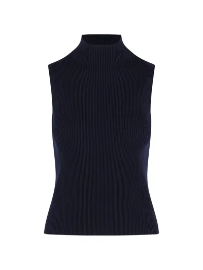 Cfcl Ribbed High-neck Top In Blue