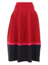 Cfcl Ribbed-knit Flared Skirt In Red
