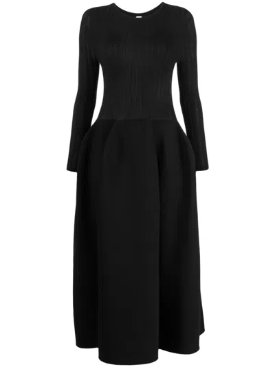 Cfcl Ribbed Mid-calf Dress In Black