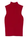 Cfcl Ribbed Mock-neck Top In Red