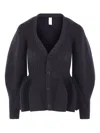 Cfcl Ribbed Peplum Cardigan In Black