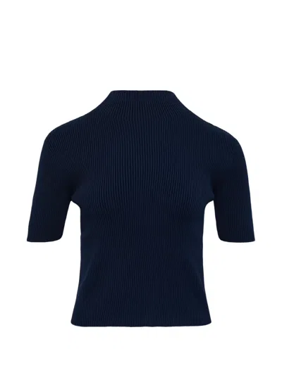Cfcl Ribbed Short-sleeved Knitwear In Blue